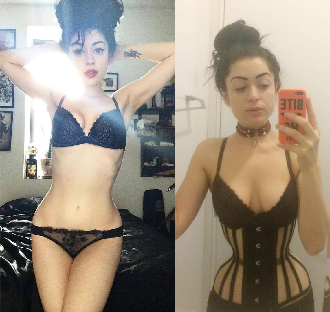 Samantha in 2016, after 4 years of training, in a custom corset from Sin &a...