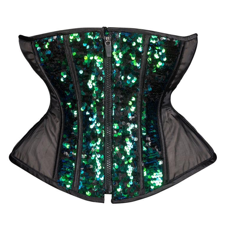 元鈴木さん　ENCHANTED CORSET シレーヌ　アクアグリーン Siren Sequin Mesh Libby Corset (Libra Gentle Silhouette, Regular
